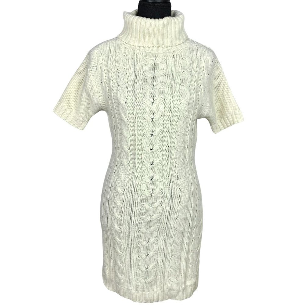 VINTAGE 90s-Y2K Seductions Cable Knit Short Sleeve Turtleneck